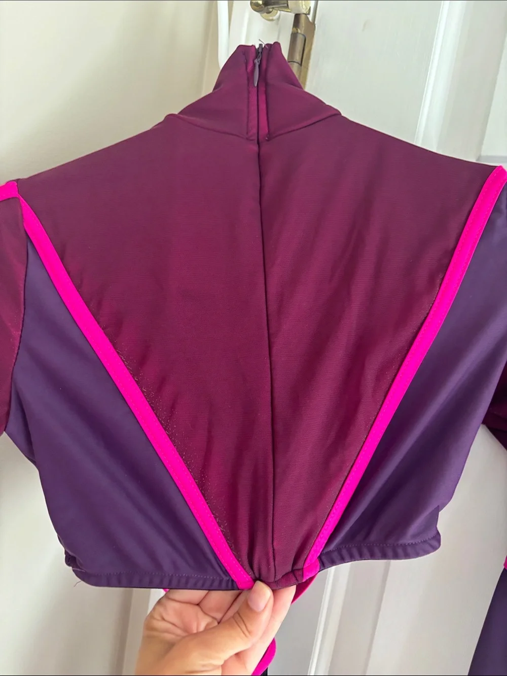 Kids Dance Costume - Purple with Hot Pink Trim